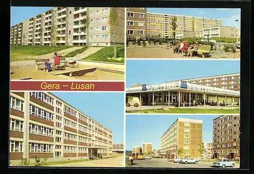 AK Gera-Lusan, Birkenstrasse, Kaufhalle Süd, Zeulsdorfer Strasse