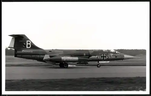 Fotografie Flugzeug Lockheed F-104 Starfighter der Luftwaffe, Kennung 21-55, JBG-32 Bavaria