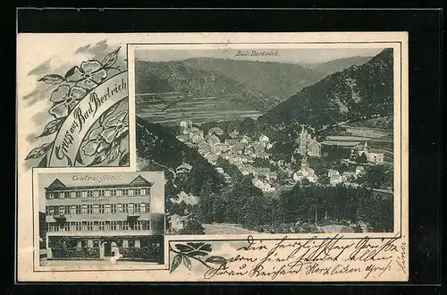 AK Bad Bertrich, Gesamtansicht aus der Vogelschau, Central-Hotel