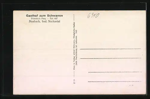 AK Mosbach, Gasthof zum Schwanen, Palmches Haus