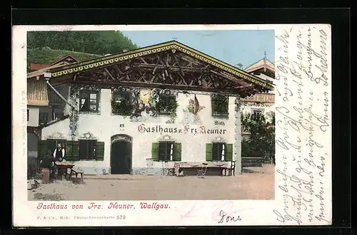 AK Wallgau, Gasthaus von Frz. Neuner