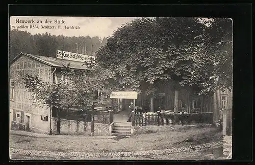 AK Neuwerk an der Bode, Gasthof Im weissen Rössl