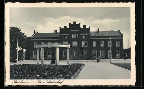 AK Rathenow, Blick auf den Reichsbahnhof