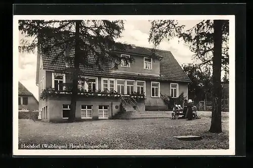 AK Hochdorf /Waiblingen, Blick auf die Haushaltungsschule