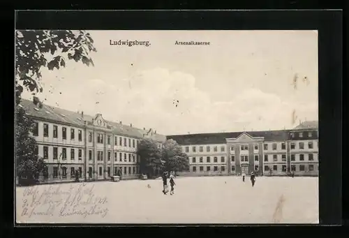 AK Ludwigsburg, Blick auf die Arsenalkaserne