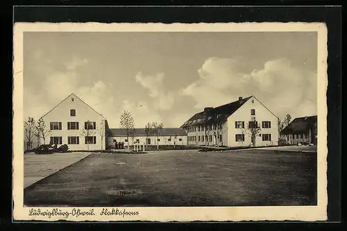 AK Ludwigsburg-Ossweil, Blick auf die Flakkaserne