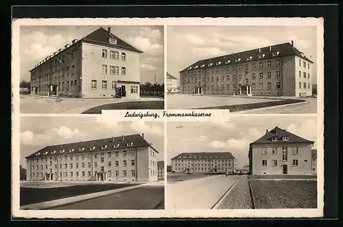 AK Ludwigsburg, verschiedene Ansichten der Frommannkaserne