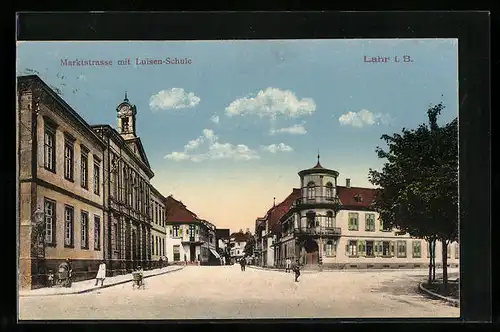 AK Lahr i. B., Marktstrasse mit Luisen-Schule