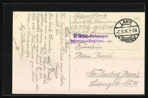 AK Lahr i. B., Marktstrasse mit Luisen-Schule