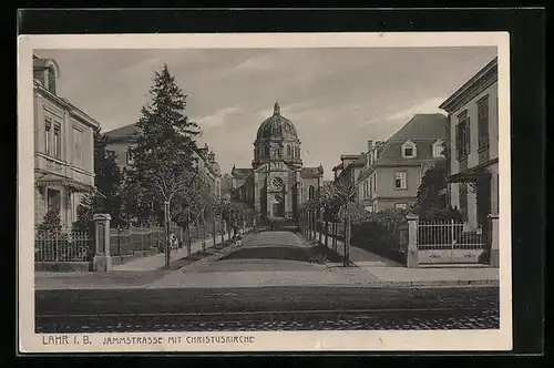 AK Lahr i. B., Ansicht Jammstrasse mit Christuskirche