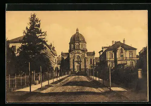 AK Lahr i. B., Blick auf die Jammstrasse, Christuskirche