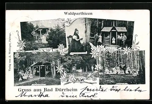 AK Bad Dürrheim, Anna-Ruh, Alpen-Blick, Dürrheim-Tracht