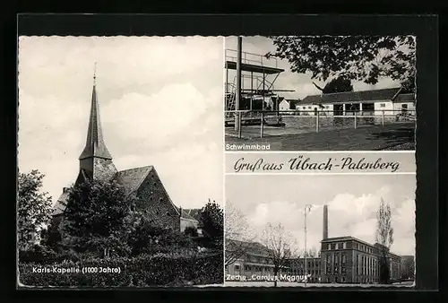 AK Übach-Palenberg, Karls-Kapelle, Zeche Carolus Magnus, Schwimmbad