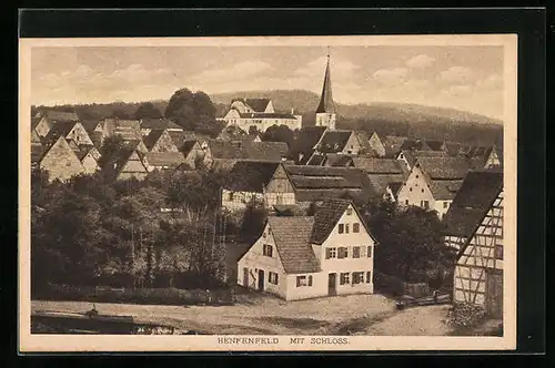 AK Henfenfeld, Ortspartie mit Schloss
