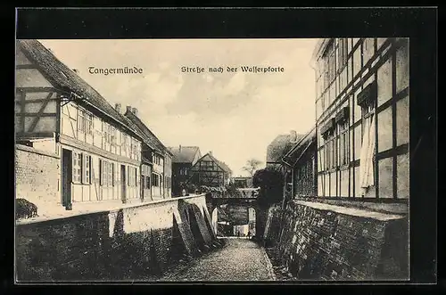 AK Tangermünde, Strasse nach der Wasserpforte