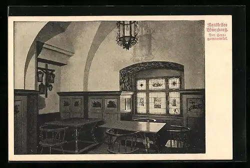 AK Würzburg, Gasthaus, Ratskeller, Der Herrgottswinkel