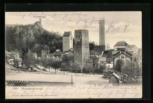 AK Ravensburg, Ortspartie mit Veitsburg