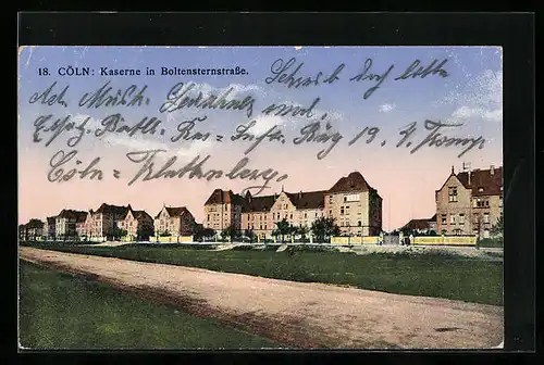 AK Köln-Riehl, Kaserne in Boltensternstrasse