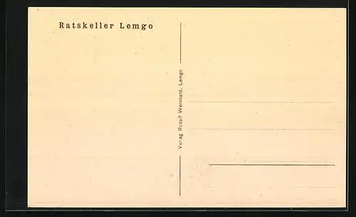 AK Lemgo, Gasthaus, Ratskeller, Innenansicht