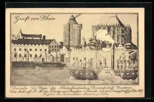 Künstler-AK Köln /Rhein, Niederländer Dampfschiffahrt