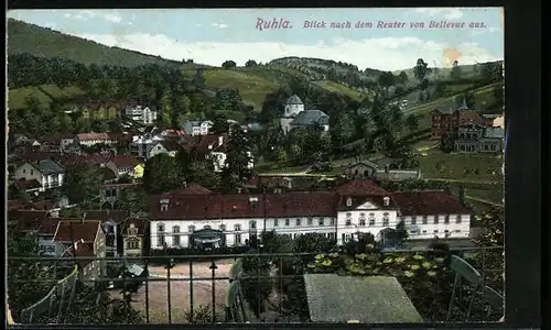 AK Ruhla, Blick nach dem Reuter von Bellevue aus, Hotel Forsthaus