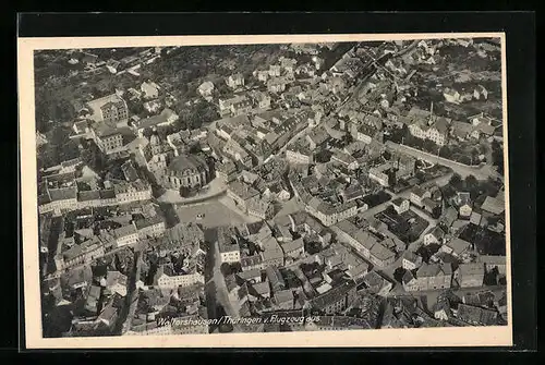 AK Waltershausen /Thüringen, Ortsansicht vom Flugzeug aus
