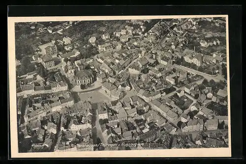 AK Waltershausen /Thüringen, Ortsansicht vom Flugzeug aus