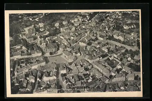 AK Waltershausen /Thüringen, Ortsansicht vom Flugzeug aus