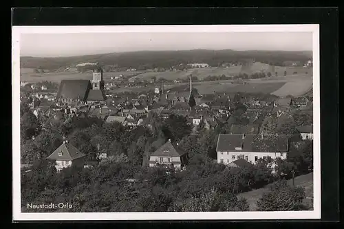 AK Neustadt-Orla, Ortsansicht aus der Vogelschau