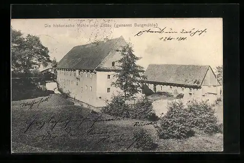 AK Zittau, Burgmühle, historische Mühle