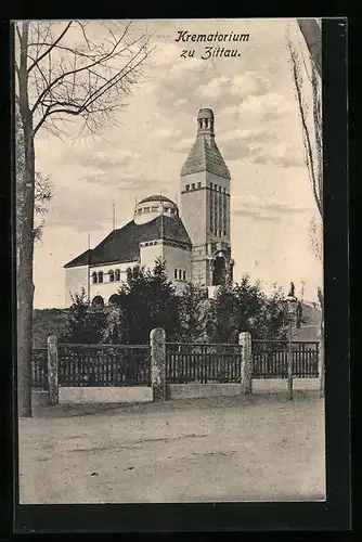 AK Zittau, Blick auf das Krematorium