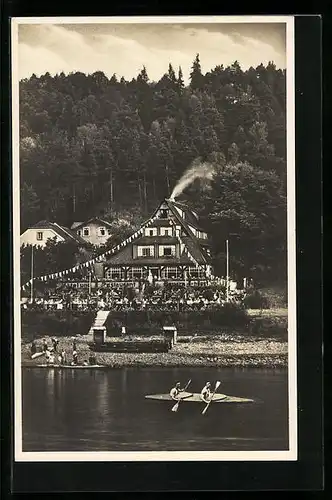 AK Pötzscha-Wehlen a. Elbe, Hotel und Restaurant Bauernhäus`l