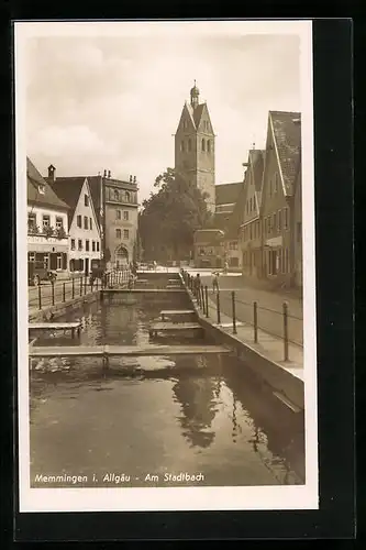 AK Memmingen i. Allgäu, Partie am Stadtbach
