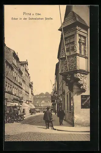 AK Pirna a. Elbe, Erker in der Dohnaischen Strasse