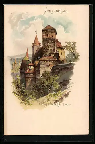 Lithographie Nürnberg, Der Fünfeckige Thurm