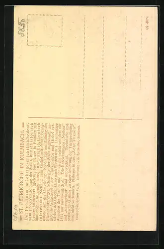 AK Kulmbach, Strassenpartie mit St. Petrikirche