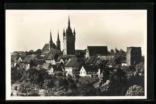 AK Wimpfen, Ortsansicht mit der Stiftskirche