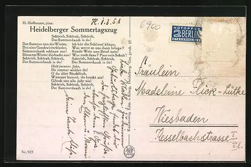 Künstler-AK Heidelberg, Heidelberger Sommertagszug
