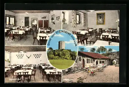 AK Weiler a. Steinsberg, Burgschänke Weiler, Inh. W. Rudy, Jagdzimmer