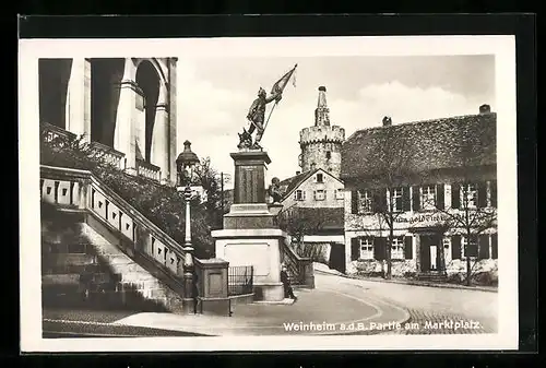 AK Weinheim a. d. B., Partie am Marktplatz