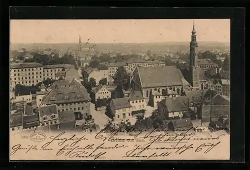 AK Zittau, Ortsansicht von Süden aus