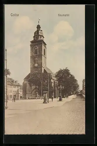 AK Gotha, Neumarkt mit Kirche