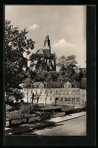 AK Adorf i. Vogtl., Elsterbrücke mit Kirche