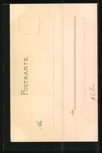 Lithographie Falkenstein, Ortspartie mit Turm