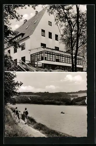 AK Dahlerbrück /Ennepe-Ruhr-Kreis, Jugendherberge Glörsee, Uferpartie