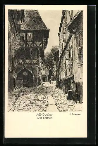Künstler-AK Alt-Goslar, Der Stoben