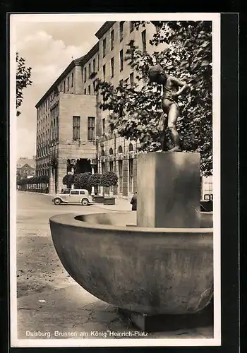 AK Duisburg, Brunnen am König Heinrich-Platz