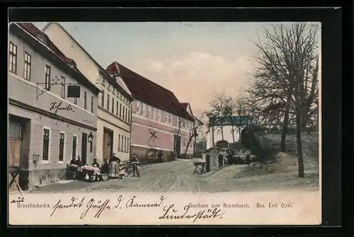 AK Grossbockedra, Gasthaus zum Rosenbusch von Emil Opel