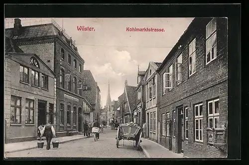 AK Wilster, Kohlmarktstrasse mit Gasthaus und Herberge