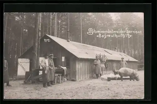 AK Bayreuth, Schweinemästerei der Garnison 1917